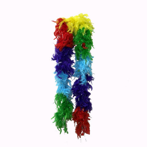 Rainbow Plush Feather Boa - FeatherBoaShop.com